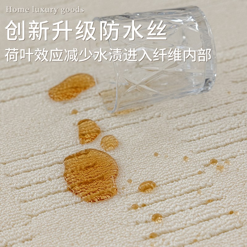 地毯客厅2024新款奶油风高级感轻奢家用防水卧室沙发地垫免洗可擦