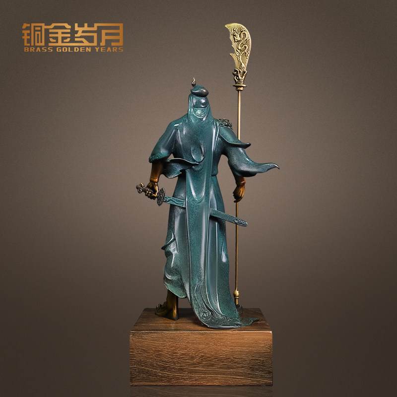 铜金岁月黄铜关公摆件铜关羽摆件关二爷武圣武财神家居装饰工艺品