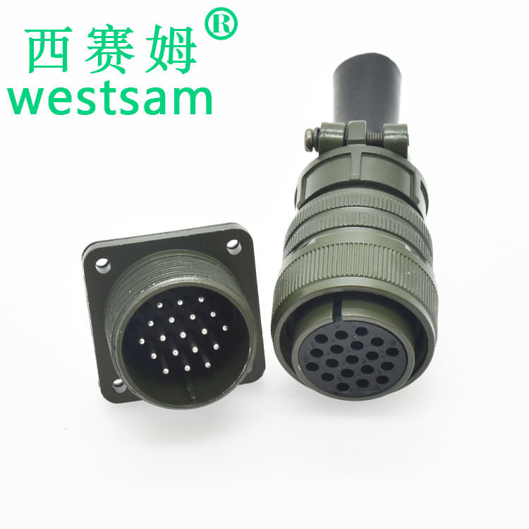 5015航空插头MS3106A22-14S直头螺纹锁紧19芯连接器