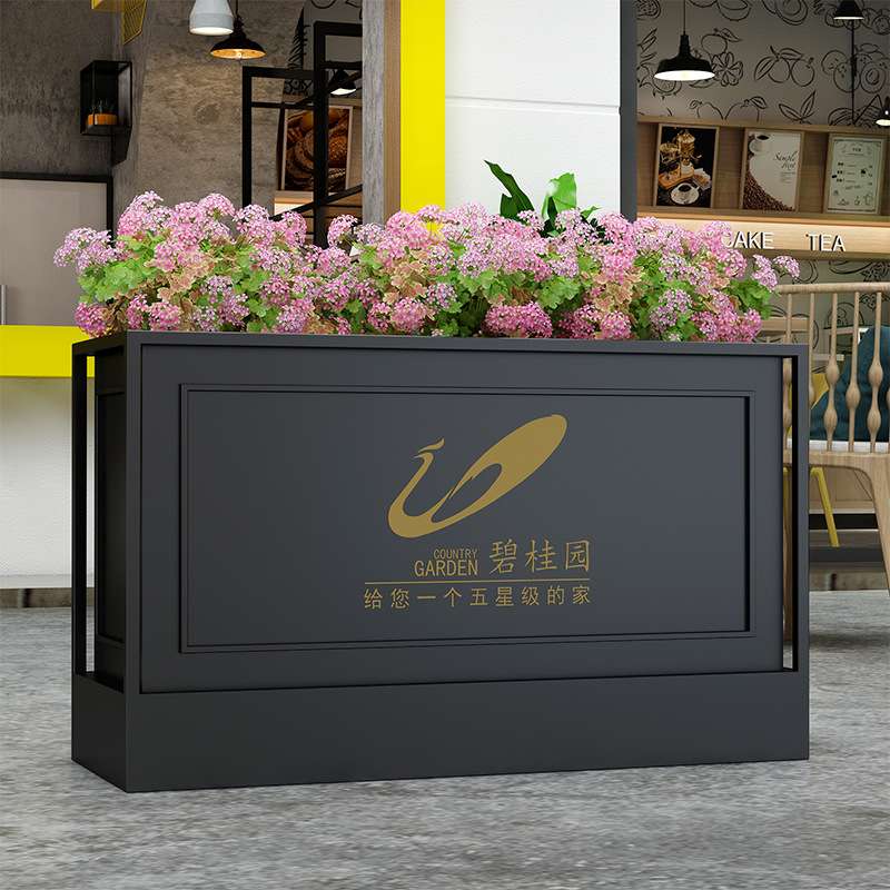 铁艺花箱户外不锈钢组合长方形花坛围栏室外隔断成品防腐花槽