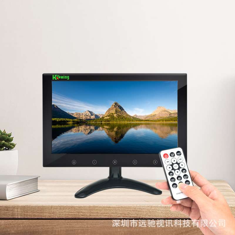白色7寸10寸监视器钢琴面漆触摸按键microHD VGA嵌入式门禁显示器