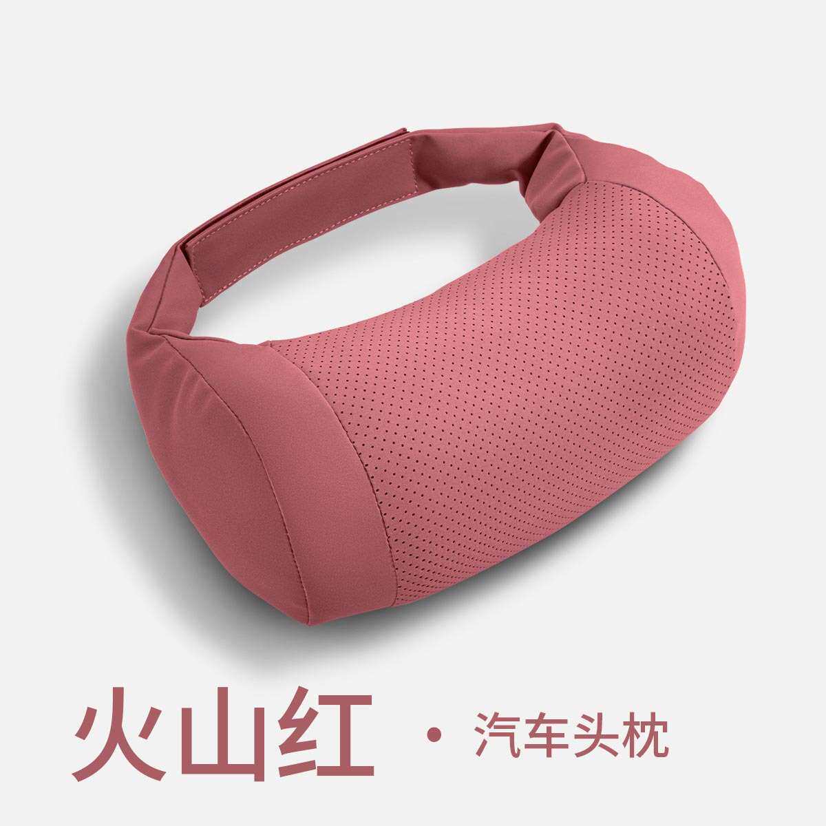 车载头枕驾车护颈枕头绒面革加大加宽骨头枕汽车腰靠垫腰立体设计