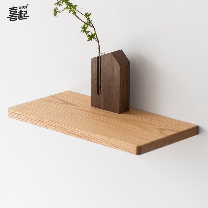 胡桃木壁挂实木一字板置物架 挂墙木质书架原木隔板装饰搁板定制