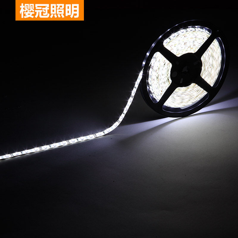 LED灯带12v低压5050贴片高亮三芯裸版滴胶套管防水展柜台软灯条