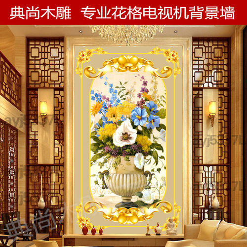 东阳木雕仿古门窗实木花格雕刻工艺中式玄关隔断吊顶角花雕花镂空