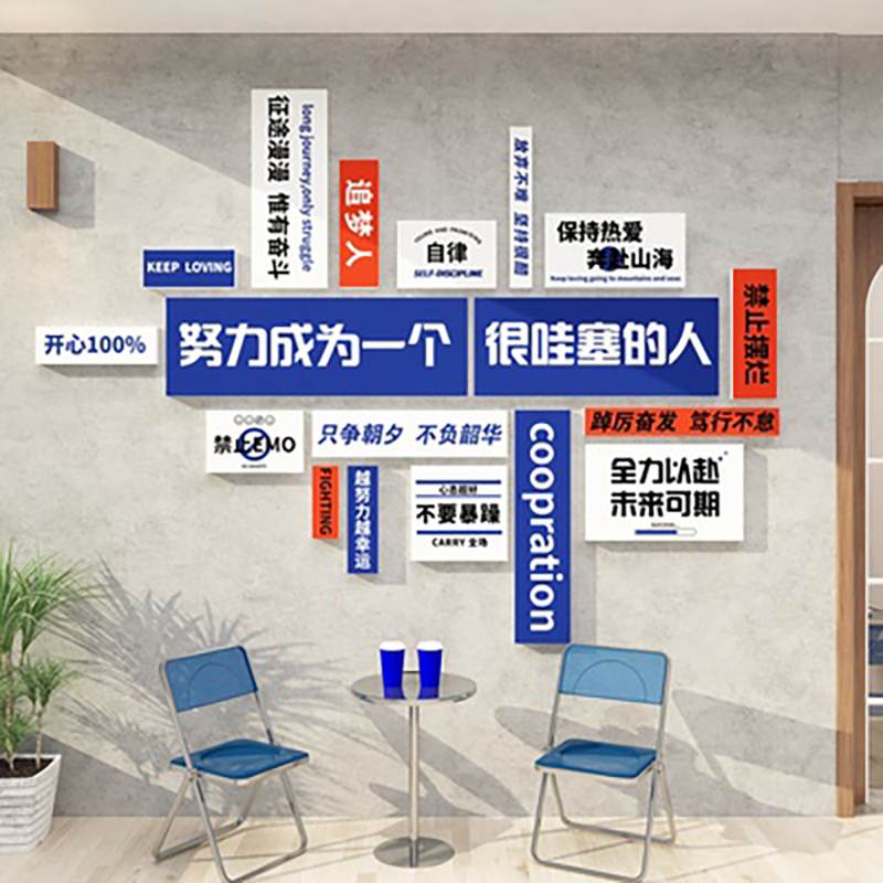 奶茶咖啡店墙壁面装饰品摆件网红拍照区布置打卡场背景创意贴纸