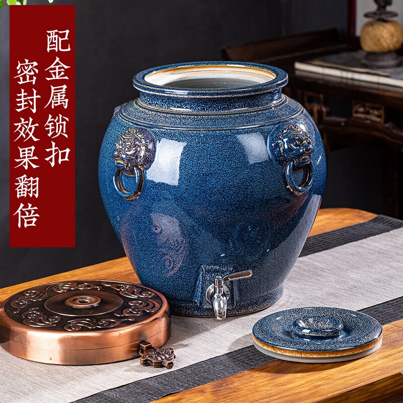 加厚景德镇陶瓷酒坛酒缸密封窖藏存酒专用酒壶罐3050100200斤装