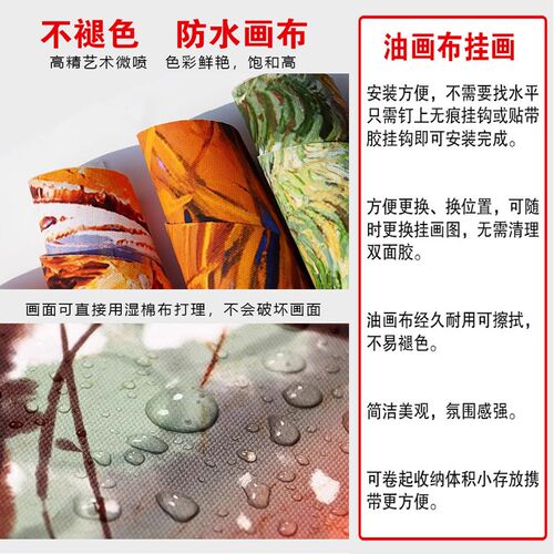 咖啡店墙面挂画油画布装饰画生椰拿铁冰美式奶茶饮品自粘背胶海报