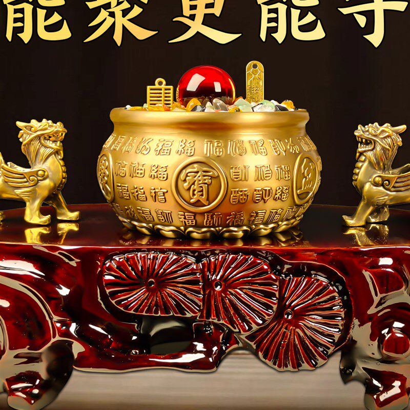 招财进宝摆件家用旺宅家中玄关客厅明财位装饰貔貅聚宝盆生财聚财