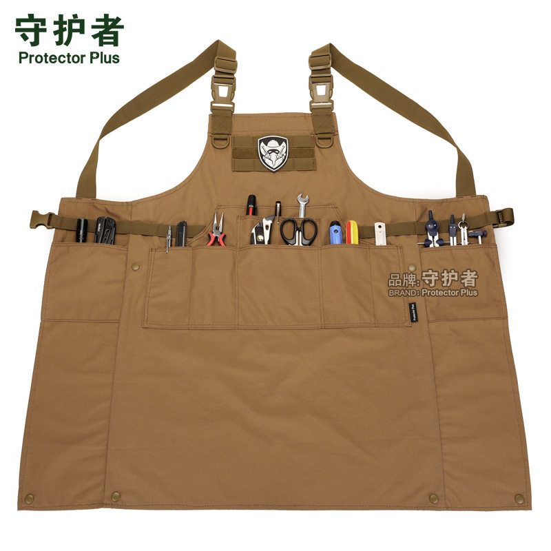 守护者多口袋战术围裙户外自驾游野炊耐磨机械维修服防水技师围裙