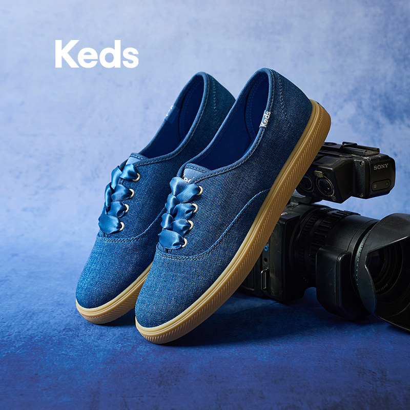 Keds帆布女鞋复古牛仔蓝休闲板鞋2026春夏季新品百搭低帮鞋