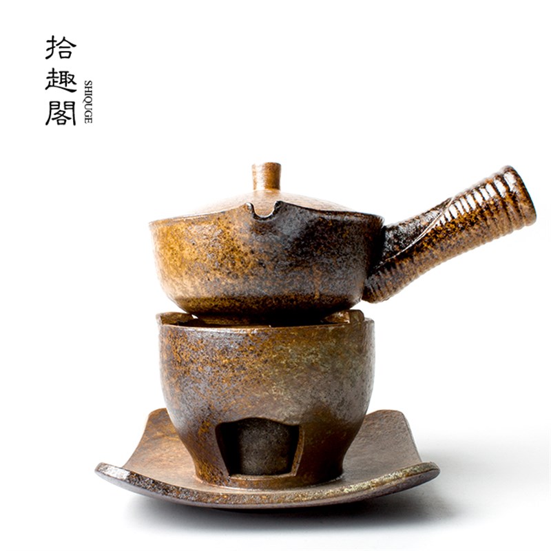 【拾趣阁】日式粗陶茶具套装 普洱茶壶粗陶茶壶 煮茶茶炉粗陶茶壶