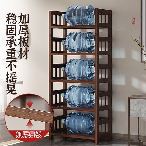 新中式博古架楠竹置物架客厅落地多层茶叶茶具展示架古董架收纳架