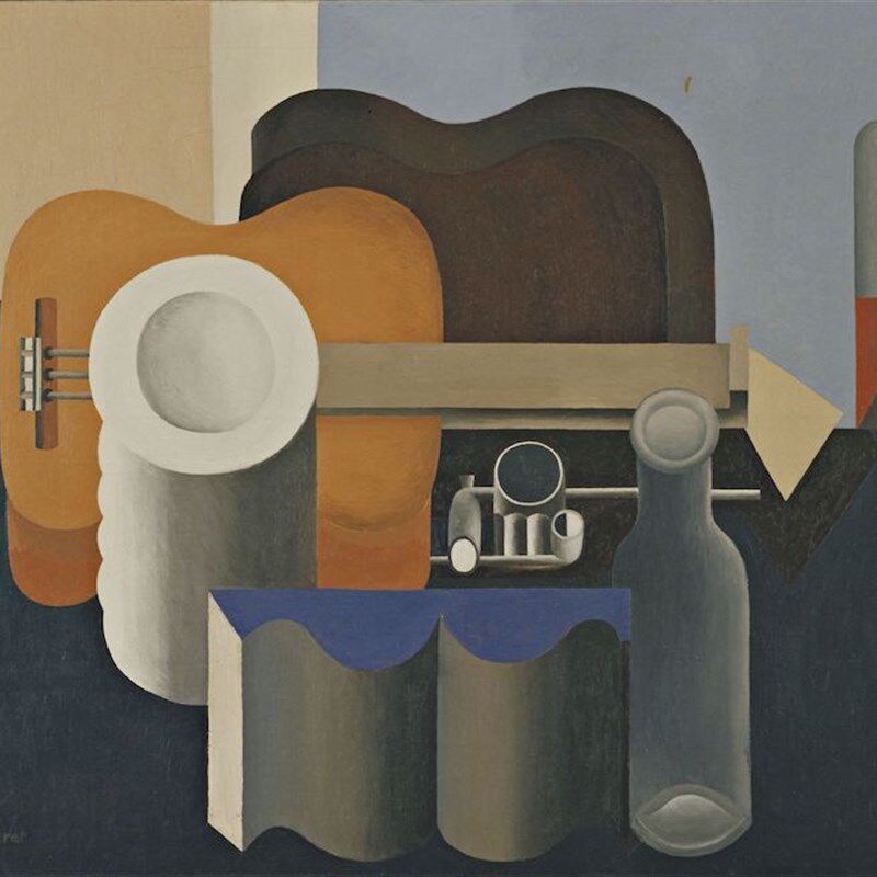 柯布西耶 建筑师的立体主义静物画 吉他乐器音乐 旁白装饰画