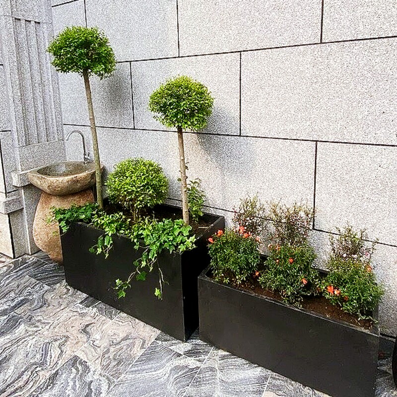 长方形水泥花盆隔断花槽特大号镁泥长条马槽简约室外户外阳台围栏