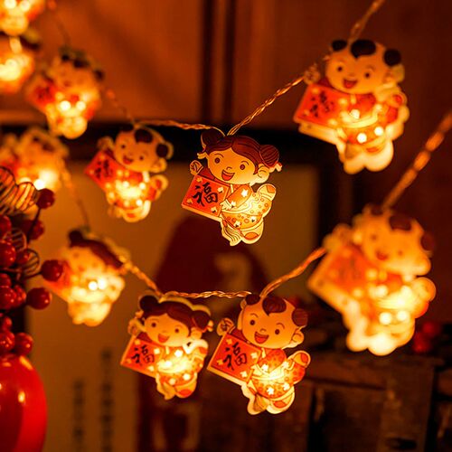 过年春节led小彩灯闪灯串灯新年装饰房间布置氛围灯阳台庭院挂灯