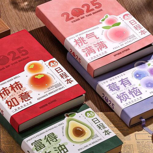 2025年日程本计划本笔记本日历本打卡本时间管理自律记事本子加厚
