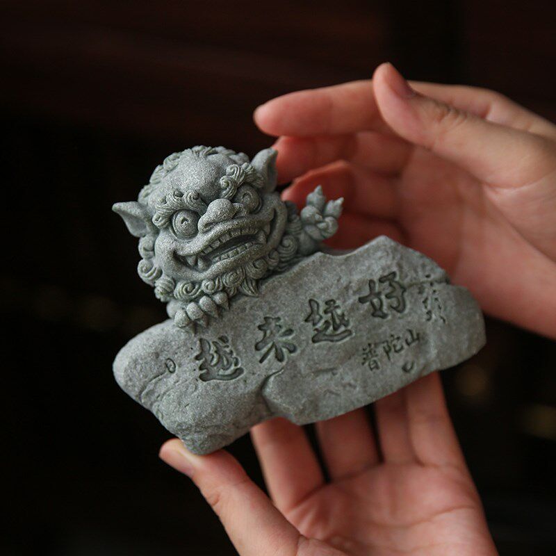 普陀山越来越好石头摆件办公室桌面客厅乔迁旺宅好运装饰品工艺品
