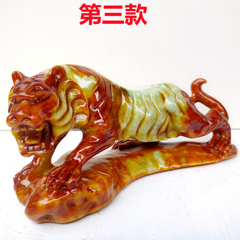 大号天然玉石岫玉生肖摆件老鼠牛老虎兔龙蛇马羊猴鸡狗猪20厘米