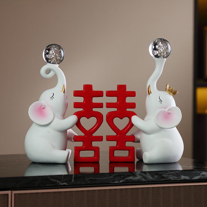 新婚礼物送新人可爱情侣对象摆件订婚客厅卧室装饰送闺蜜结婚礼物