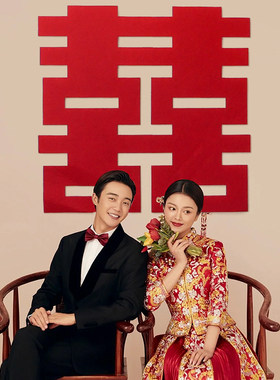 结婚庆新人拍照大喜字婚房装饰中式网红晨拍跟拍1米正喜婚礼布置