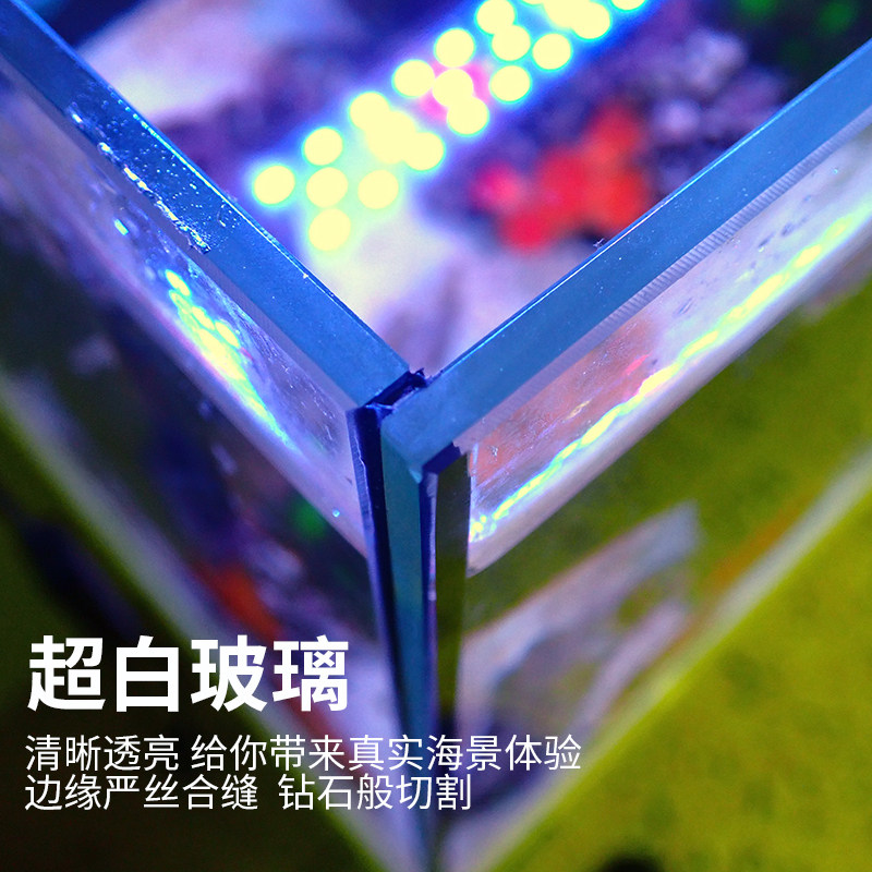 海水鱼缸 背滤低柜全套 小型海水缸珊瑚缸套装 水族箱新手缸侧滤