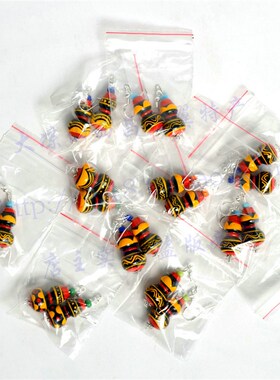 包邮凉山彝族圆环耳环漆器彩绘手工艺品特色民族饰品圆圈耳环耳坠