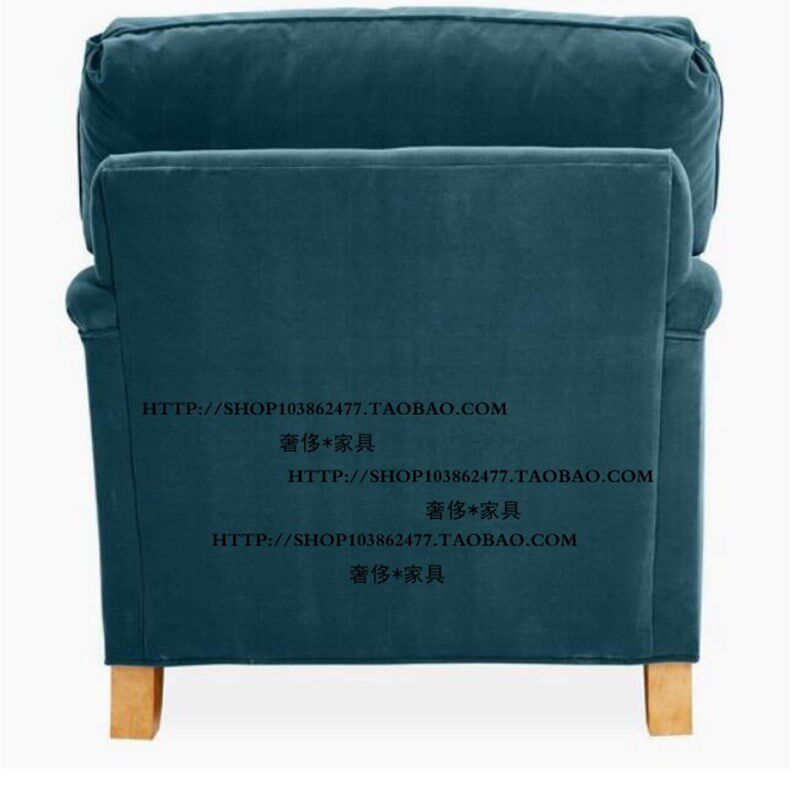 北欧美式比利时实木布艺单人位沙发椅洽谈椅交椅老虎椅客厅家具