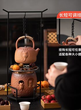 蕴华堂 围炉煮茶糖糖猫炭炉家用小型茶炉可干烧粗陶防烫煮茶壶
