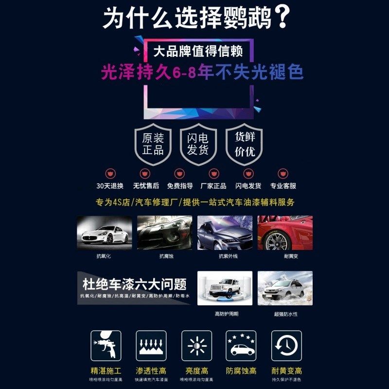 鹦鹉清漆335汽车漆光油透明固清油