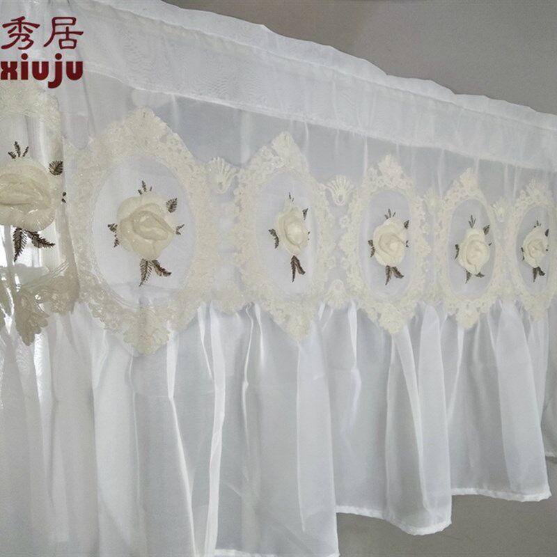 包邮送杆L67短窗帘隔断帘橱柜帘半帘 室内北欧门帘 韩式风格纱帘