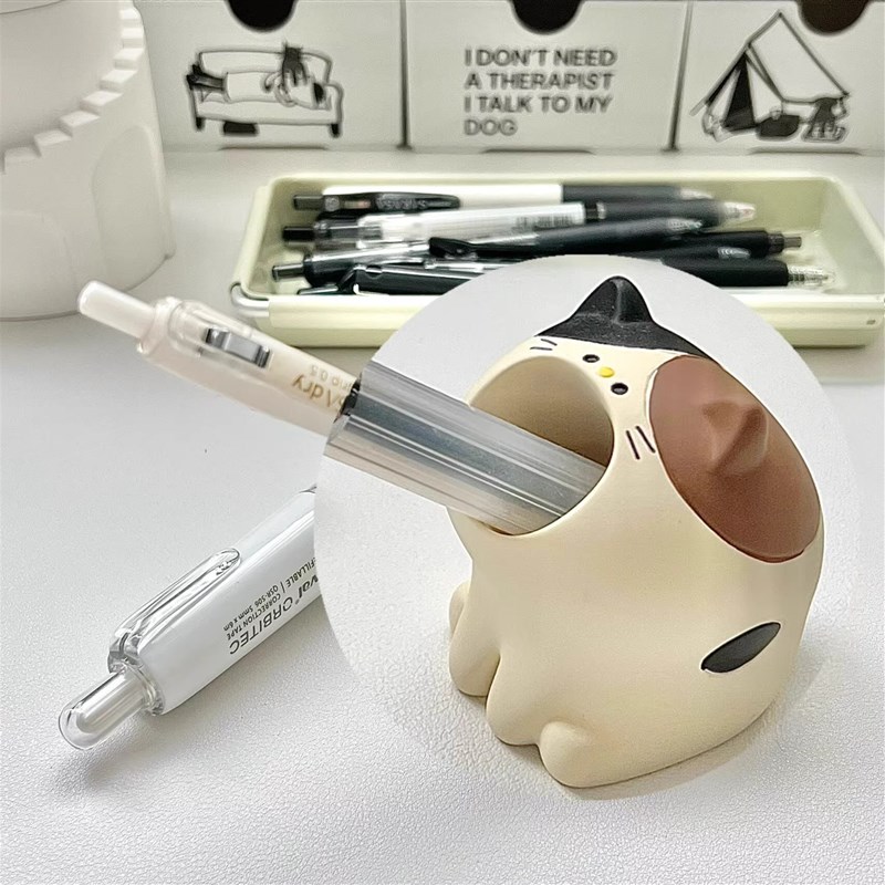 创意笔筒学生桌面办公室笔座笔架笔插儿童男女孩斜插式可爱摆件图片