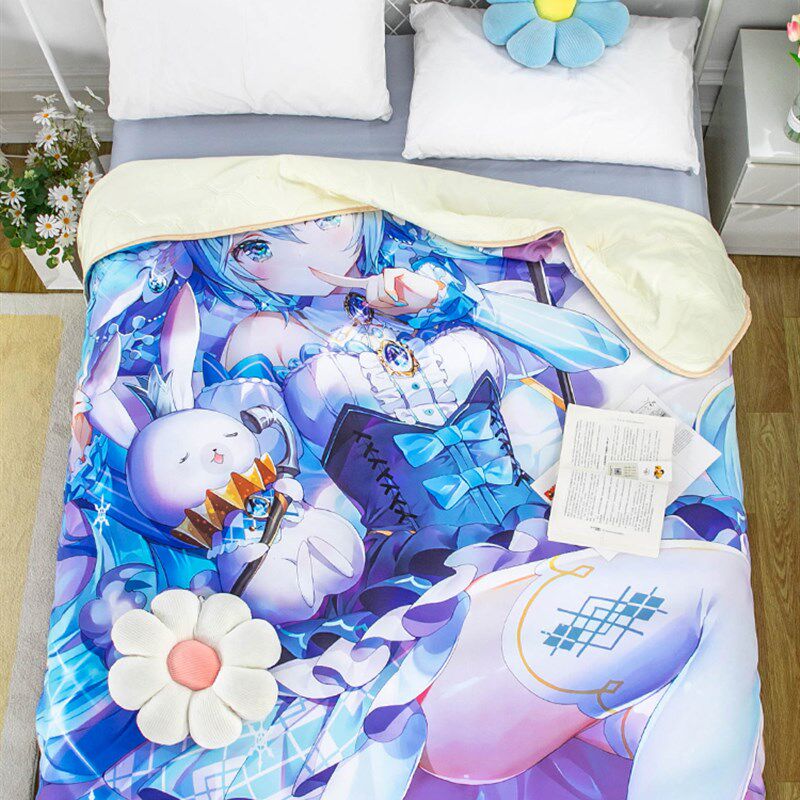 春秋夏凉被二次元宅男初音夏季超薄空调被单人学生宿舍可折叠机洗