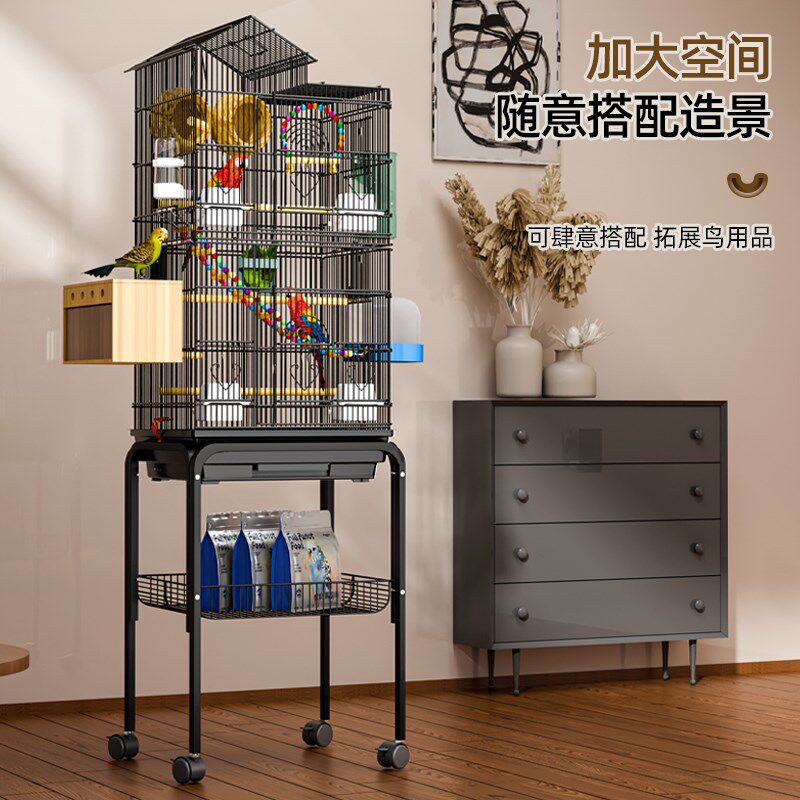 鹦鹉专用金属鸟笼大号玄凤牡丹豪华繁殖笼 赏鸟用别墅式鸟笼套组