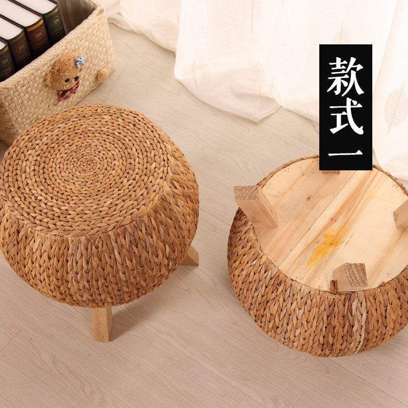藤编矮凳圆凳小凳子草编家具创意时尚沙发茶几坐凳榻榻米坐墩包邮