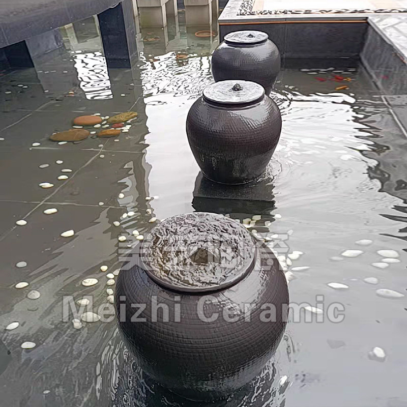 水池景观喷泉花瓶喷水陶罐循环流水罐涌泉花盆摆件叠水缸溢水坛子