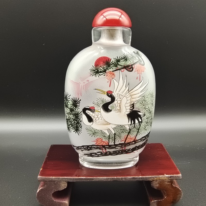 瓶内画玻璃漂纯手工内画鼻烟壶衡水特产外事商务工艺品摆件把玩