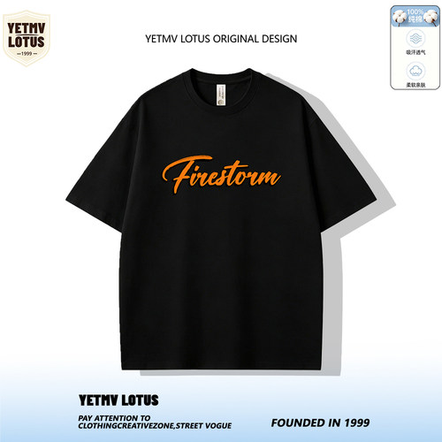Firestorm手写暴走体短袖T恤男