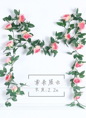 花藤装饰植物缠绕花条客厅绿叶藤条拉花橱窗门头房顶吊顶塑料挂墙