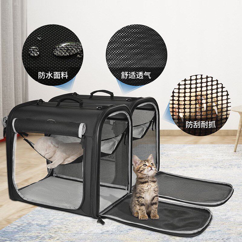 车载大容量宠物包猫赛笼透气可拼接猫包肩便携猫咪外出收纳箱