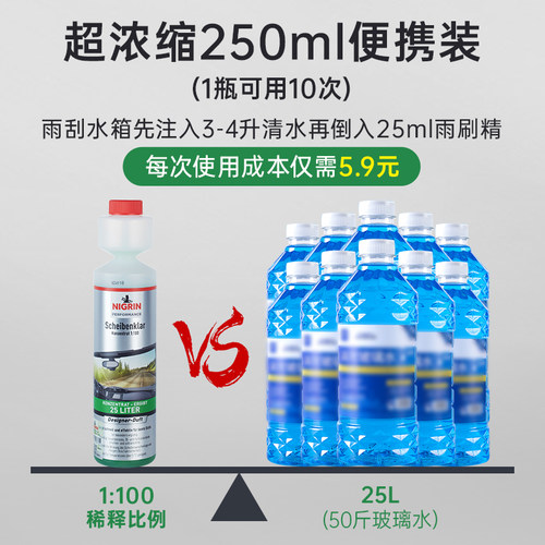 尼格林汽车玻璃水雨刷精四季通用强力去油膜防冻车用浓缩液雨刮水