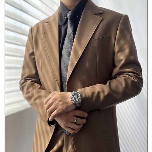 慕绅男士高级西服外套商务休闲修身通勤帅气时尚复古英伦气质单西