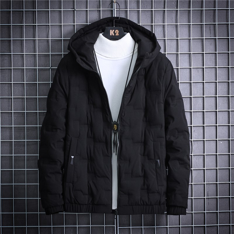 韩版潮流宽松连帽轻薄棉服男冬季棉衣