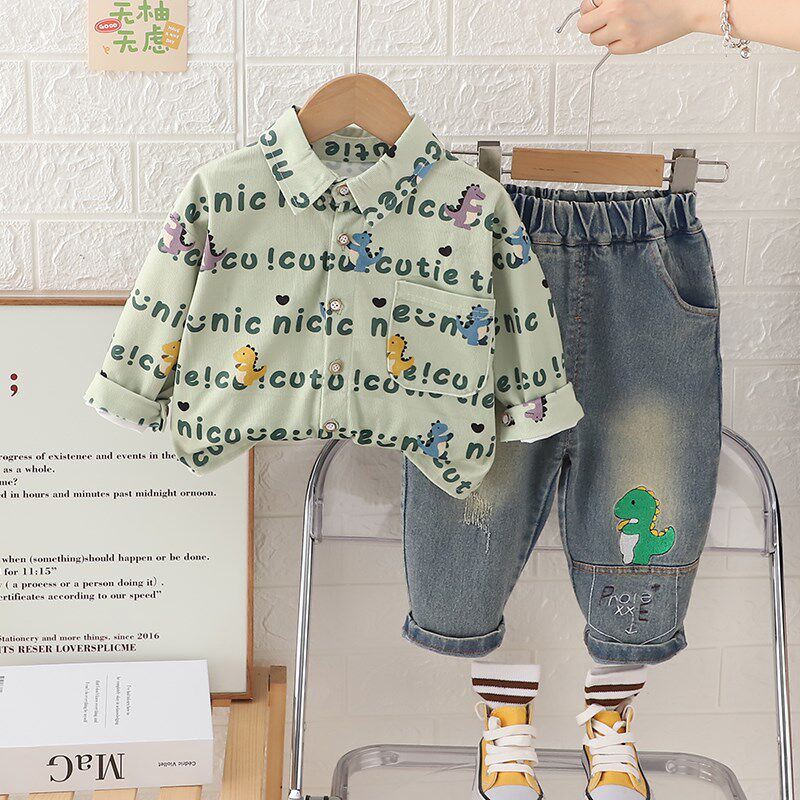 男童秋装衬衫套装2024新款洋套装