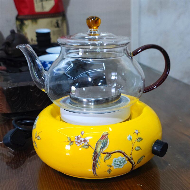 陶然炉 精美陶瓷炉煮茶烧水玻璃壶 快速热电子功夫茶炉泡茶炉包邮