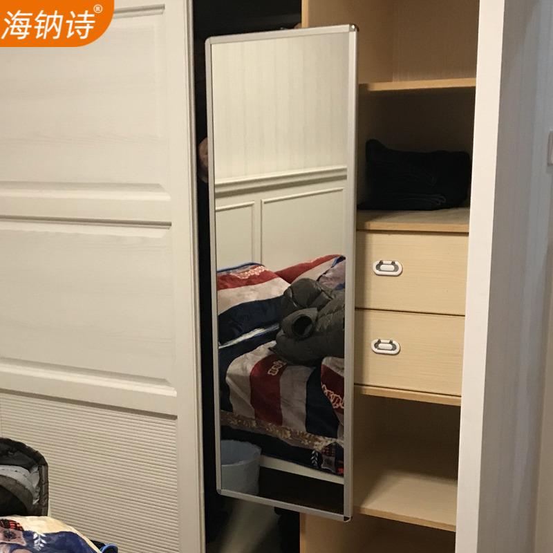 衣柜内置推拉镜 旋转试衣穿衣镜 伸缩全身镜 香槟金欧式穿衣镜