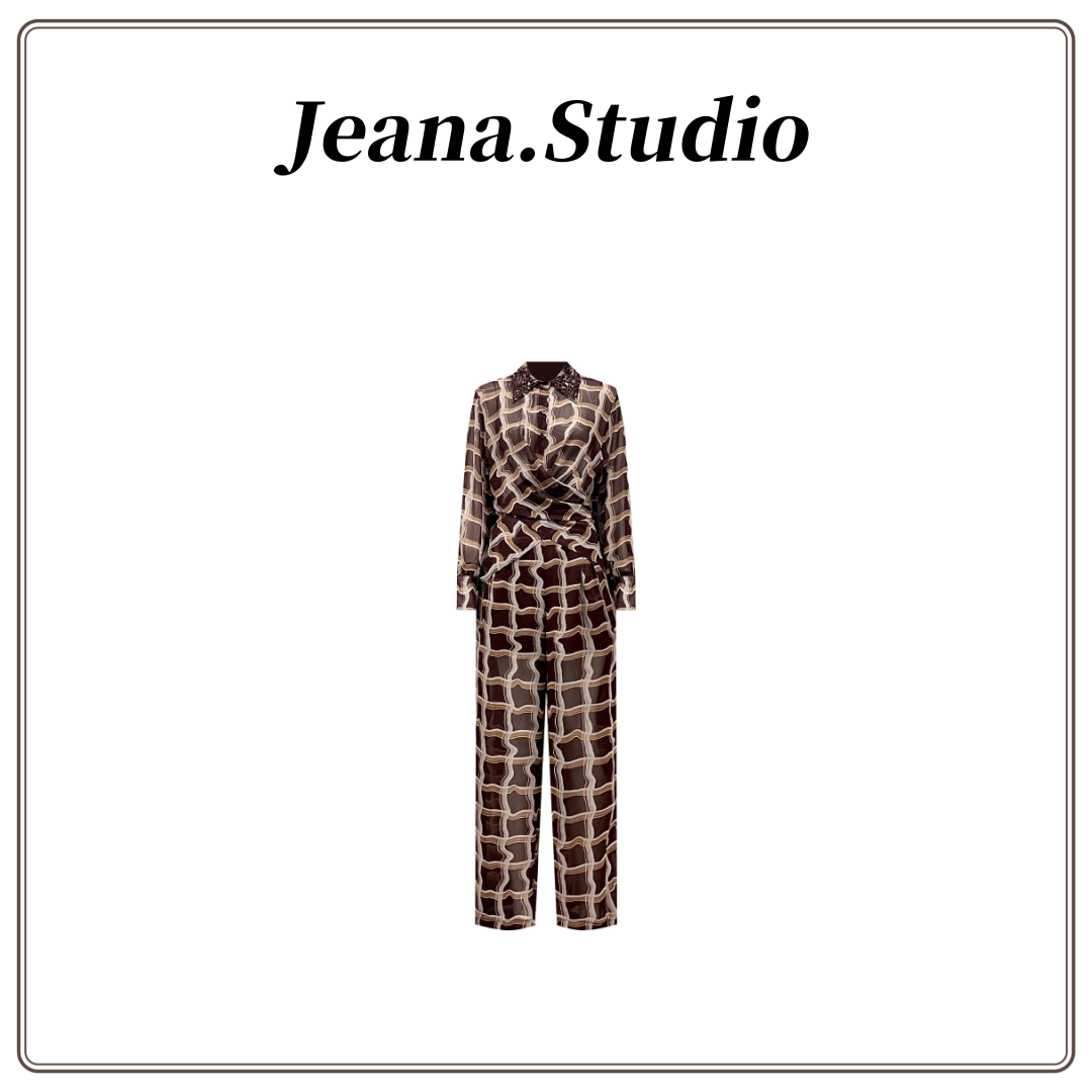 【Jeana.studio】原创设计交叉收腰显瘦衬衫裤子套装2008