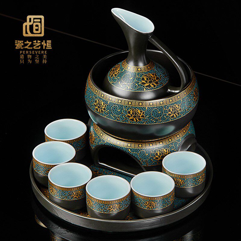 瓷之艺恒 温酒器家用陶瓷黄酒分酒器 日式酒具套装白酒清酒烫酒壶