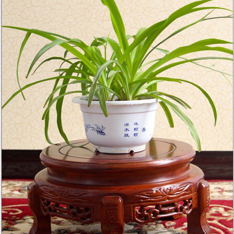 花架榆木实木木质中式地墩鱼缸盆景花瓶架室内客厅阳台大厅包邮