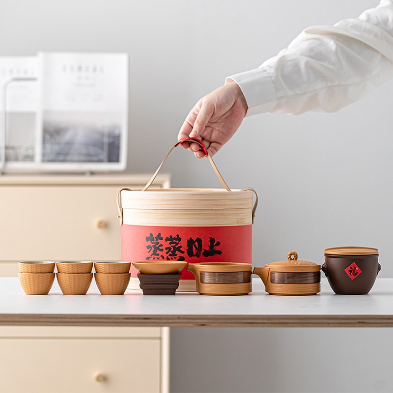 蒸蒸日上创意功夫茶具套装家用泡茶壶礼盒装送领导客户朋友随手礼
